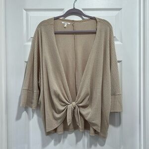 Maurices Waffle Tie Front Top